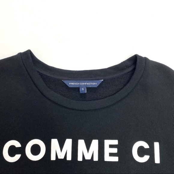 FRENCH Connection Ci Comme Ca Pullover Casual Cotton Crew neck Sweatshirt Black - Picture 4 of 8